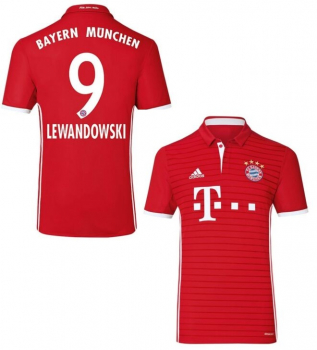 Adidas FC Bayern München Trikot 9 Robert Lewandowski 2016/17 heim rot Herren M