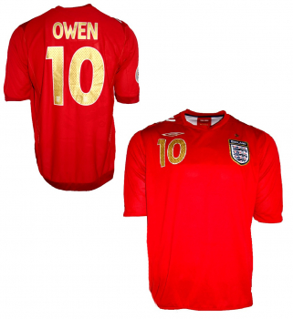 Umbro England Trikot 10 Michael Owen WM 2006 Away Rot Herren XL oder 2XL/XXL