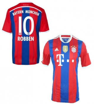 Adidas FC Bayern München Trikot 10 Arjen Robben 2014/15 heim rot blau Herren S