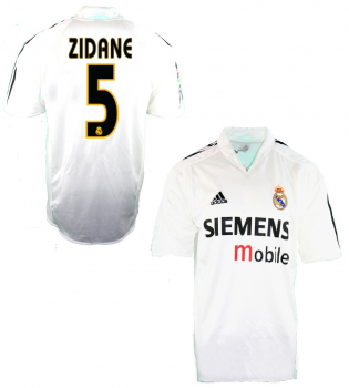 Adidas Real Madrid Trikot 5 Zinedine Zidane 2004/05 Siemens weiß Kinder 164 cm oder Herren XXL/2XL (b-Ware)